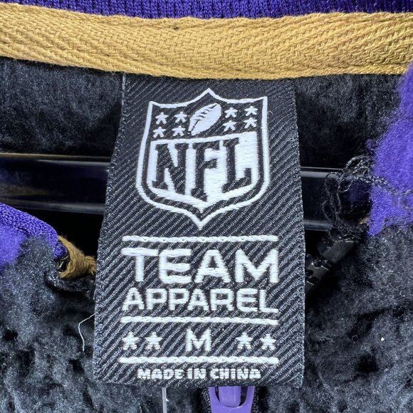 NFL Team Apparel NWT Baltimore Ravens M/L Sherpa Fleece Shacket Black Full Zip - Picture 7 of 16